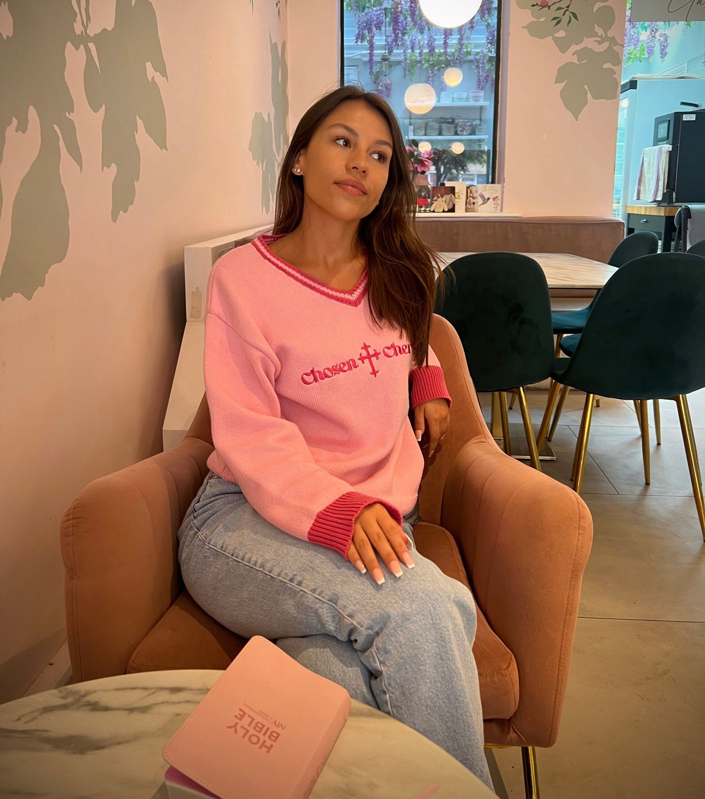 'Chosen & Cherished' Sweater Pink