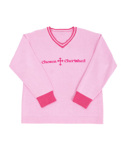 'Chosen & Cherished' Sweater Pink