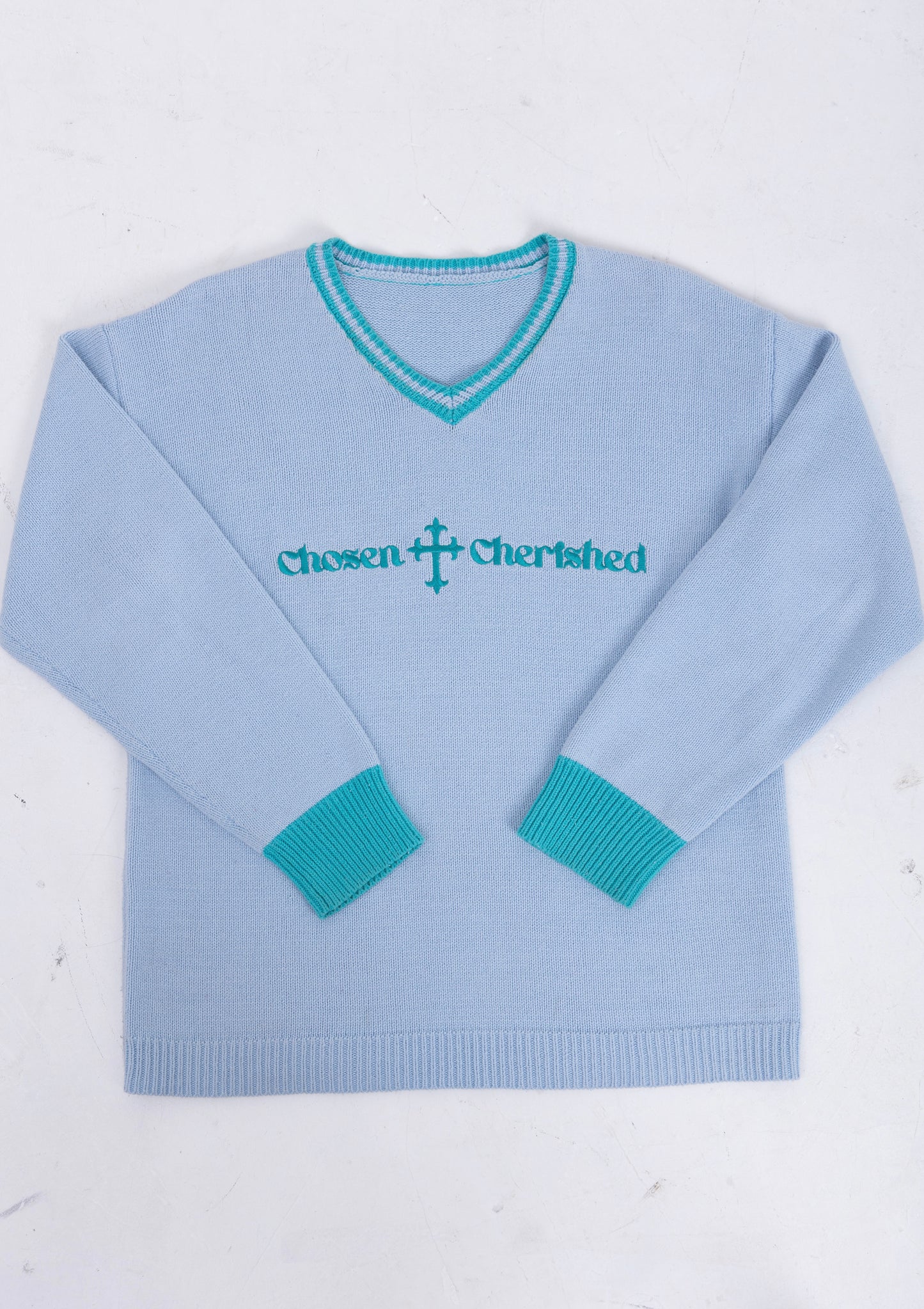 'Chosen & Cherished' Sweater Blue