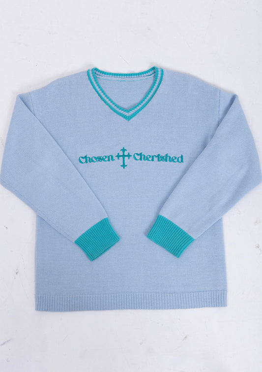 'Chosen & Cherished' Sweater Blue