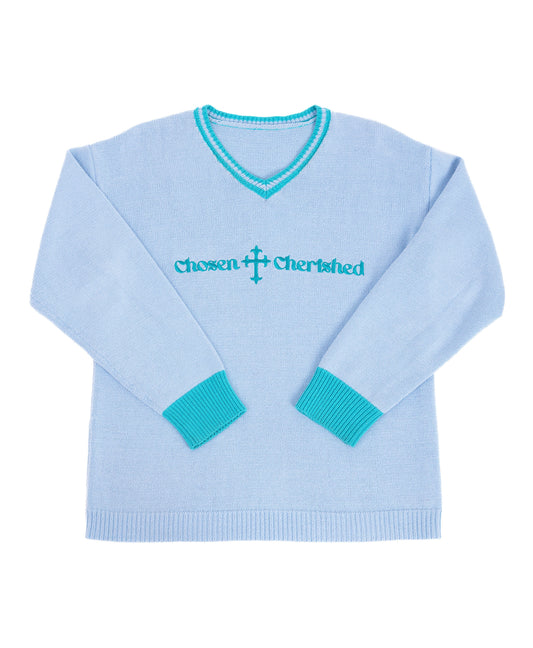 'Chosen & Cherished' Sweater Blue