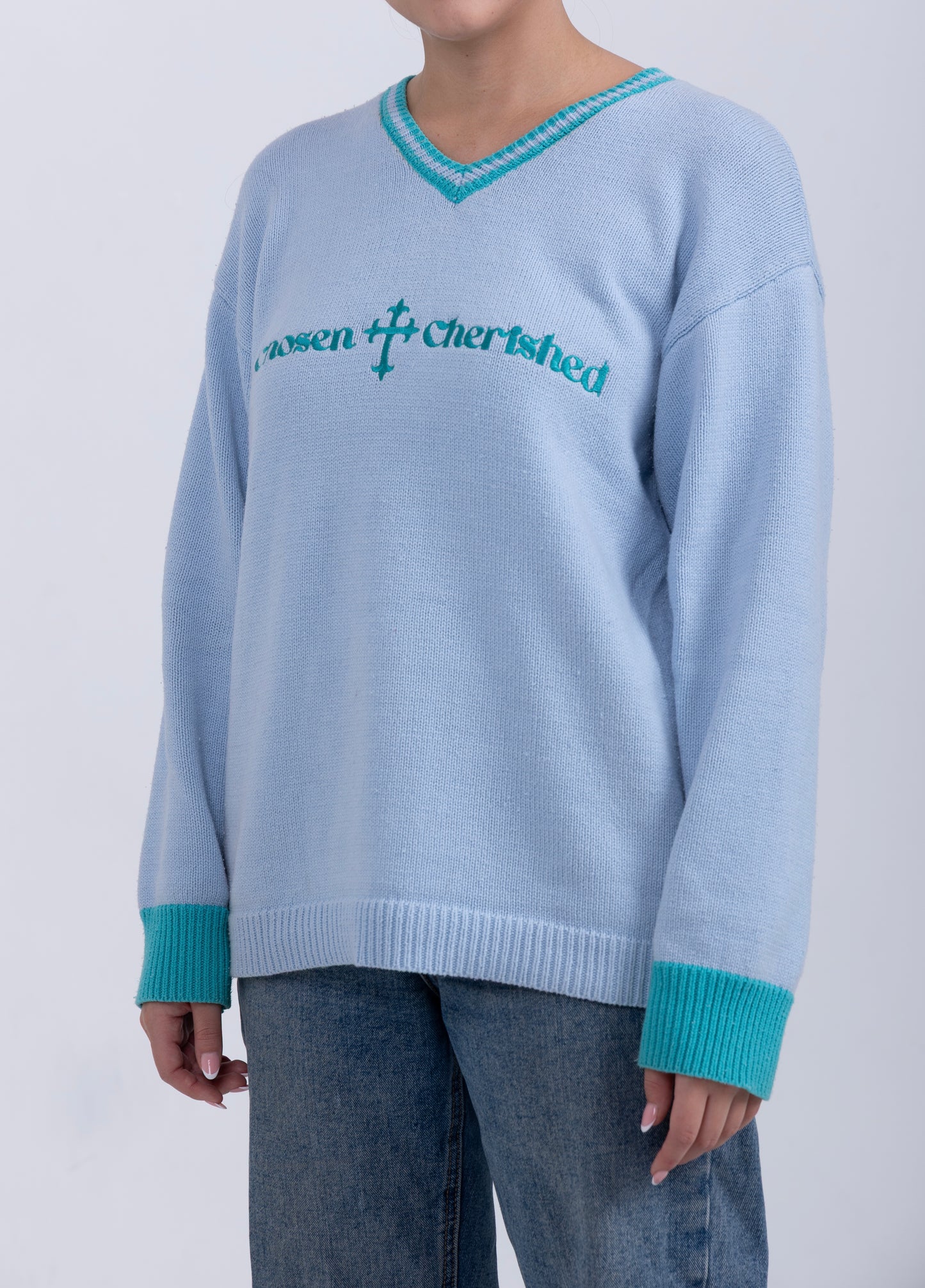 'Chosen & Cherished' Sweater Blue
