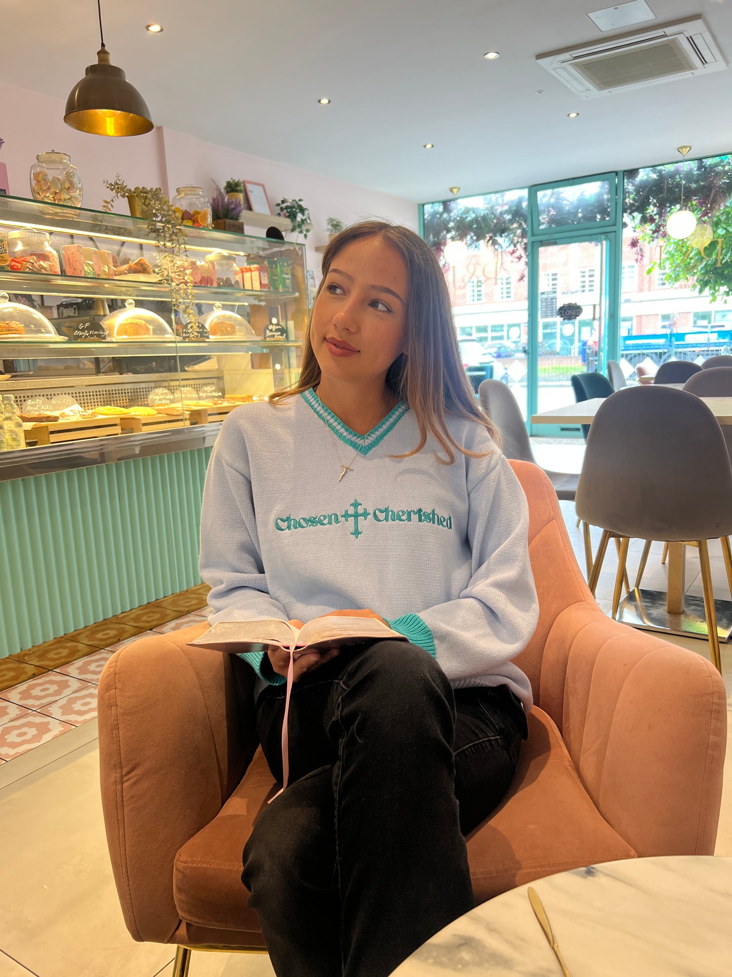 'Chosen & Cherished' Sweater Blue