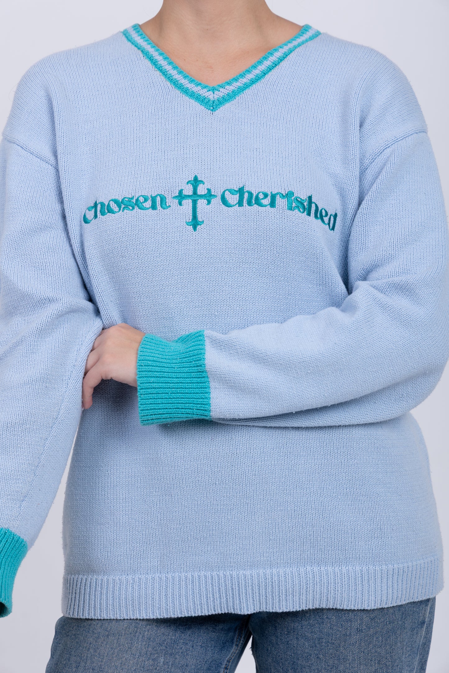 'Chosen & Cherished' Sweater Blue