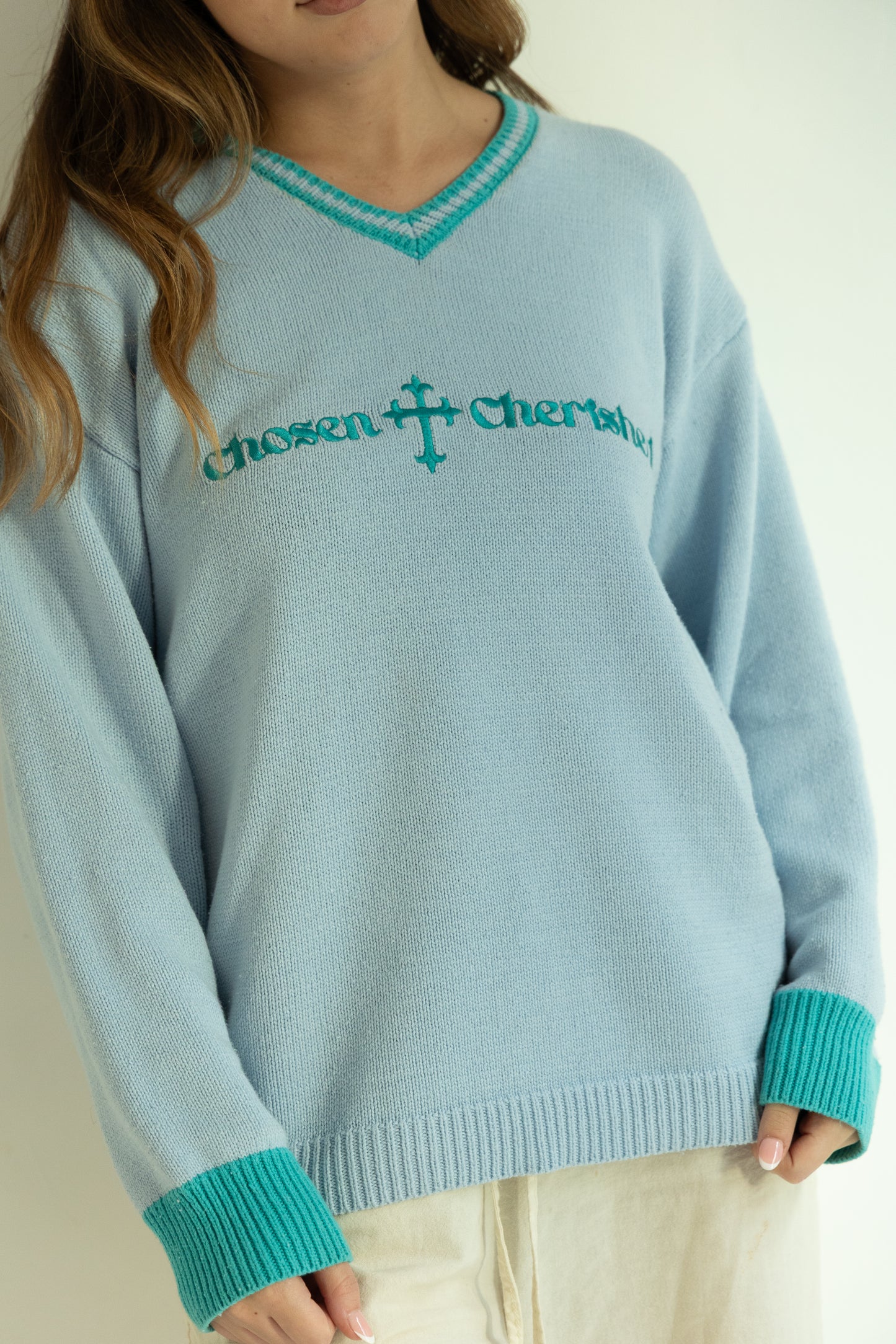 'Chosen & Cherished' Sweater Blue