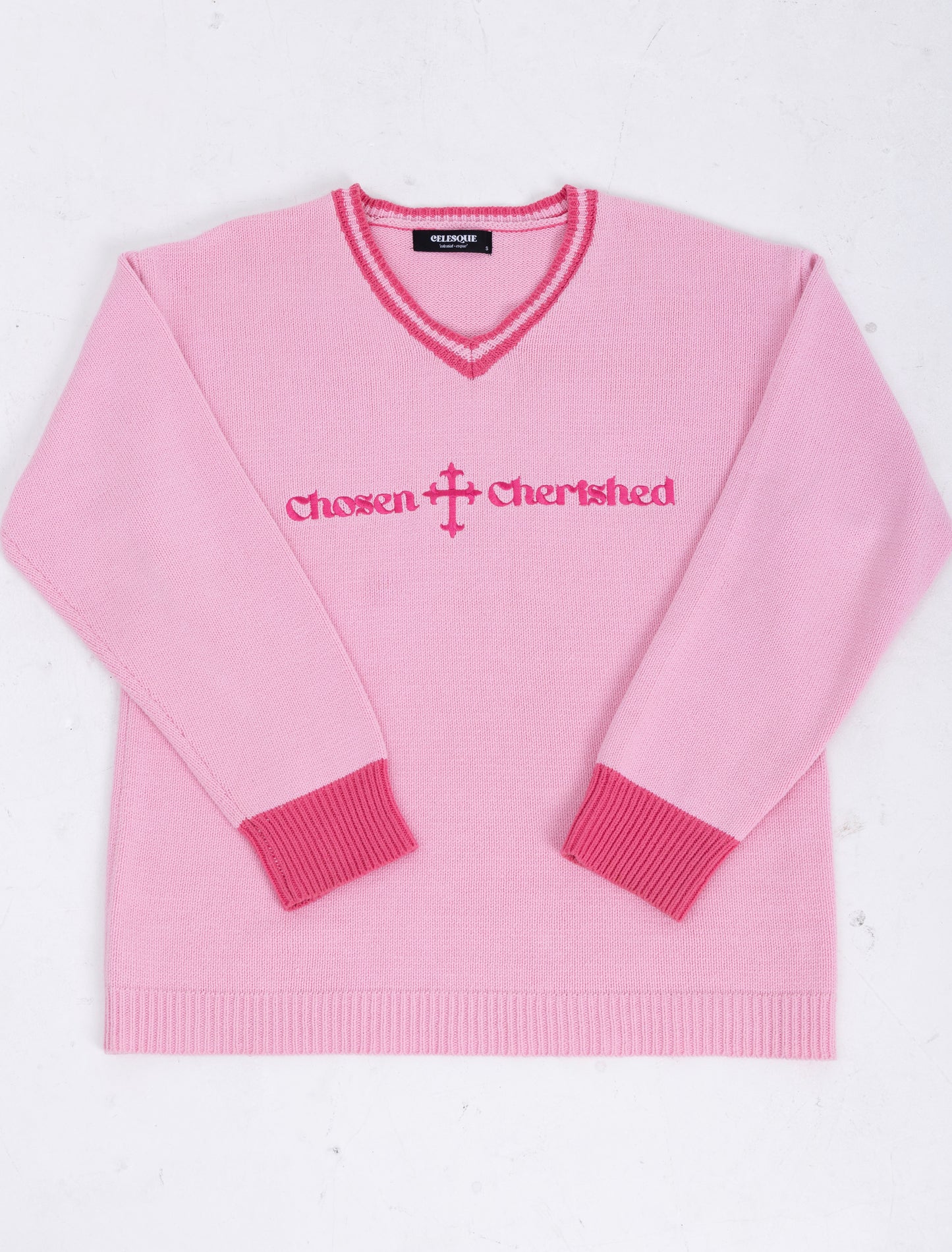 'Chosen & Cherished' Sweater Pink